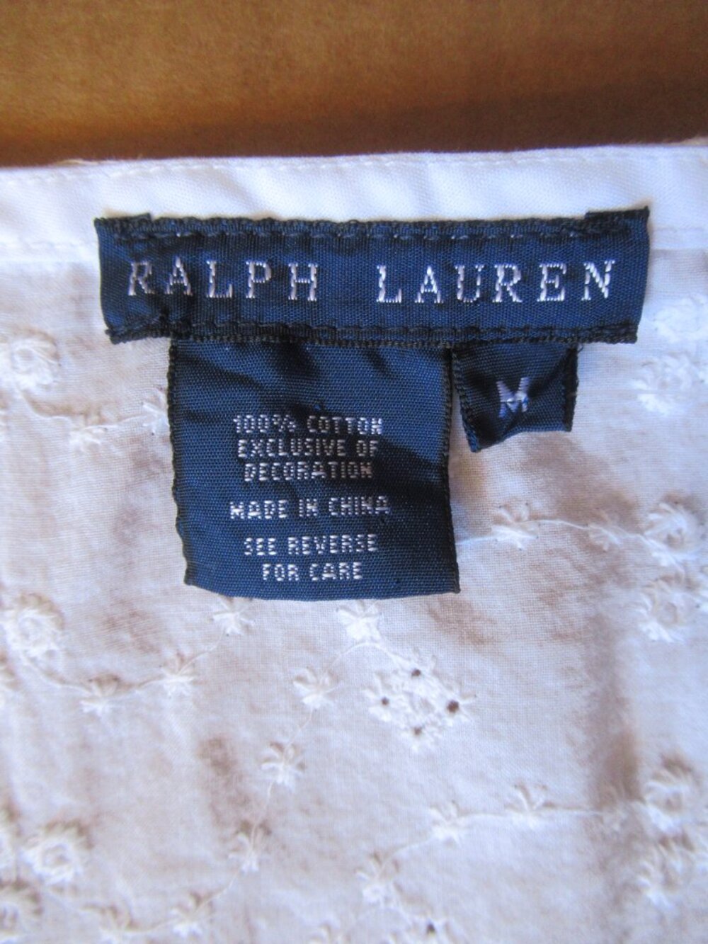Ralph Lauren White Eyelet Kaftan Swim Cover-Up | Size Medium - Picture 9 of 12